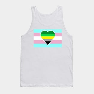 Transgender Pride Flag with Aromantic Heart (Yellow-Stripe Variant) Tank Top